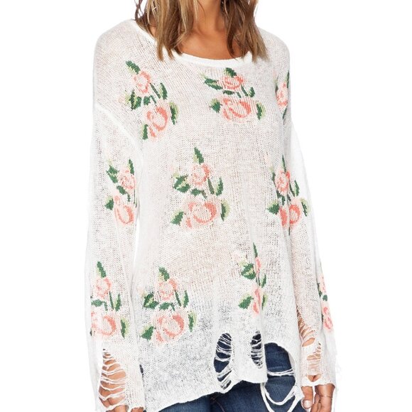 Wildfox Floral Print Sweater size S - Picture 1 of 5